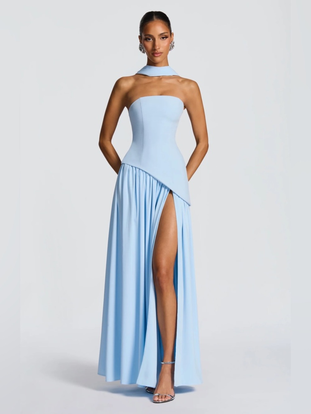 Babyboo Maliya Baby Blue Gown with Scarf